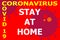 Coronavirus graphic stating stay at home