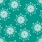 Coronavirus on a green background seamless pattern