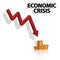 Coronavirus hits the market. Economy fallout. Covid-19 crisis or Coronavirus impact on economic. Vector illustration.