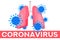Coronavirus infected human lungs. Danger of coronavirus and the risk to public health. Pandemic medical concept. Vector banner.