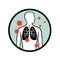 Coronavirus Infecting Human Lung Circle Retro