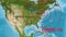 Coronavirus infection in USA, COVID-19 outbreak in New York on map of America. Novel SARS-CoV-2 corona virus spreads in US