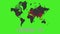 Coronavirus infection world map. Green screen. Spread COVID-19 around planet.