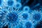 coronavirus, Influenza background and flu outbreak pandemic medical health concept. disease cells