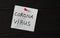 Coronavirus inscription sticker on black board