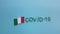 Coronavirus In Italy Or COVID-19 Chinese Virus, Italian Flag And word COVID-19, Dramatic Background Looping Animation