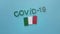 Coronavirus In Italy Or COVID-19 Chinese Virus, Italian Flag And word COVID-19, Dramatic Background Looping Animation