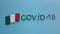 Coronavirus In Italy Or COVID-19 Chinese Virus, Italian Flag And word COVID-19, Dramatic Background Looping Animation