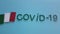 Coronavirus In Italy Or COVID-19 Chinese Virus, Italian Flag And word COVID-19. Panic Animation . Health and virus