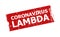 CORONAVIRUS LAMBDA Red Rectangle Corroded Stamp