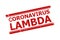 CORONAVIRUS LAMBDA Red Unclean Stamp Seal with Double Lines