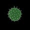 Coronavirus letal covid-19 from China. Virus in microscope