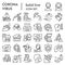 Coronavirus line icon set, Covid-19 symbols set collection or vector sketches. 2019-ncov prevention signs set for