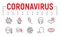 Coronavirus line icon set, illness symbols collection, vector sketches, logo illustrations, covid 19 icons, epidemic