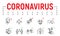 Coronavirus line icon set, illness symbols collection, vector sketches, logo illustrations, covid 19 icons, epidemic