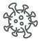 Coronavirus line icon, virus and microorganism, covid 19 sign, vector graphics, a linear pattern on a white background