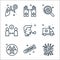 coronavirus line icons. linear set. quality vector line set such as alert, vaccine, hazard, ambulance, cough, keep distance, blood