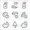 coronavirus line icons. linear set. quality vector line set such as forbidden, contagious illness, alert, stool test, lips, help,