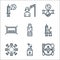 coronavirus line icons. linear set. quality vector line set such as infected, drug, virus, vaccination, water, medical mask,