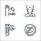 Coronavirus line icons. linear set. quality vector line set such as no meat, test tube, paramedic