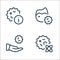 Coronavirus line icons. linear set. quality vector line set such as nuclear, antivirus, patient