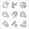 Coronavirus line icons. linear set. quality vector line set such as rodent, laboratory, medication, woman, outbreak, thermometer,