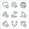 Coronavirus line icons. linear set. quality vector line set such as virus, human, baby, stomachache, hand wash, stool test,