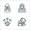 Coronavirus line icons. linear set. quality vector line set such as washing hands, coronavirus, protective clothing