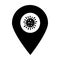 Coronavirus location map pin pointer icon. Element of map point for mobile concept and web apps. Icon for website design and app d