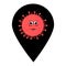 Coronavirus location map pin pointer icon. Element of map point for mobile concept and web apps. Icon for website design and app d