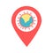 Coronavirus location map pin pointer icon. Element of map point for mobile concept and web apps. Icon for website design and app d