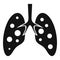 Coronavirus lungs icon, simple style