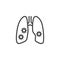 Coronavirus lungs line icon