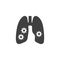 Coronavirus lungs vector icon