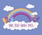 Coronavirus messages, this too shall pass, rainbow cloud flowers