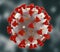 Coronavirus microscopic view. Floating influenza virus cells. Dangerous asian ncov corona virus, SARS pandemic risk