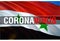 Coronavirus Monitor on Syria flag background. Coronavirus hazard and Infection in Syria concept. 3D rendering Corona virus concept