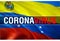 Coronavirus Monitor on Venezuela flag background. Coronavirus hazard and Infection in Venezuela concept. 3D rendering Corona virus