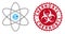 Coronavirus Mosaic Atom Icon with Textured Chernobyl Seal