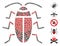 Coronavirus Mosaic Cucaracha Icon