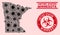 Coronavirus Mosaic Minnesota State Map with Grunge Biohazard Stamps