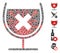 Coronavirus Mosaic Stop Drink Wine Icon