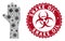 Coronavirus Mosaic Vote Hand Icon with Distress Snake Oil Seal