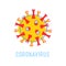 Coronavirus Ncov Banner. Dangerous Cell on White Background, Epidemic Disease Huge Microbe. Pandemic Mers-cov Bacteria