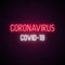 Coronavirus neon signboard.