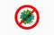 Coronavirus Omicron COVID-19 not allowed and prohibited infection, MERS virus, 2019-ncov Respiratory Syndrome concept