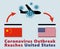 Coronavirus outbreak reaches United States, COVID-19, MERS-Cov, Novel corona virus disease 2019-nCoV , icon of departure of