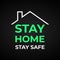 Coronavirus outbreak stay home, stay safe - dark vector banner with text for self quarantine times covid-19.