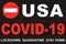 Coronavirus pandemic danger, covid 19 epidemic, USA emergency banner, stop viral spread in The United states of America, lockdown