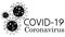 Coronavirus pandemic global warning, covid-19 bacteria, hand rawn symbol and icon vector illustration